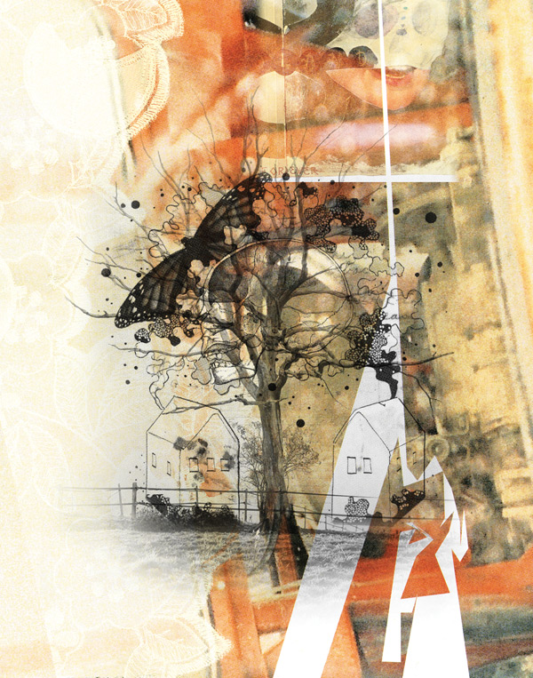 interpretation of edgar allen poes he bells mixed media collage